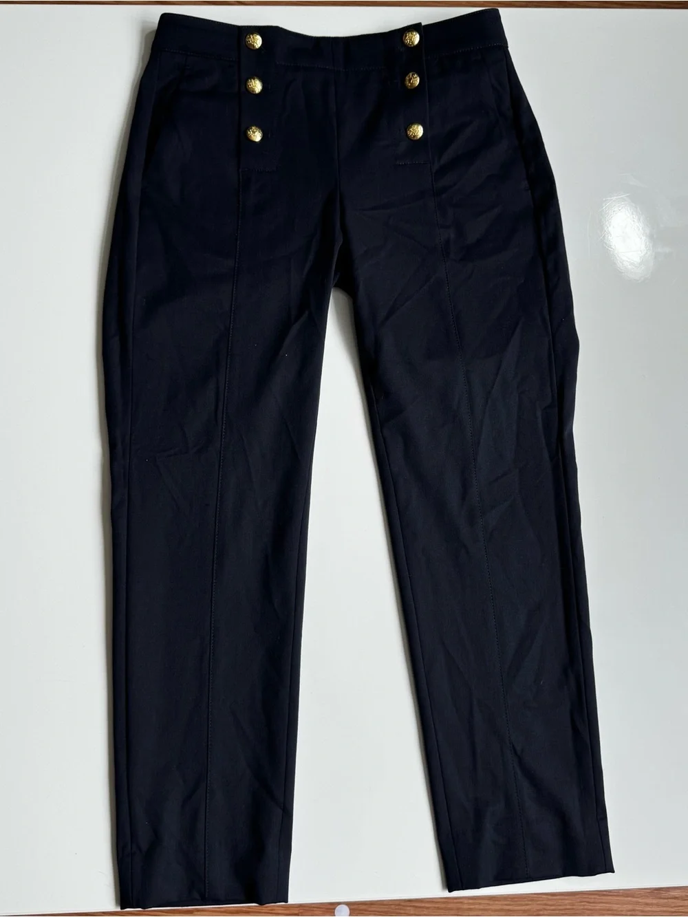 Banana Republic Navy Dress Pants with Gold Buttons